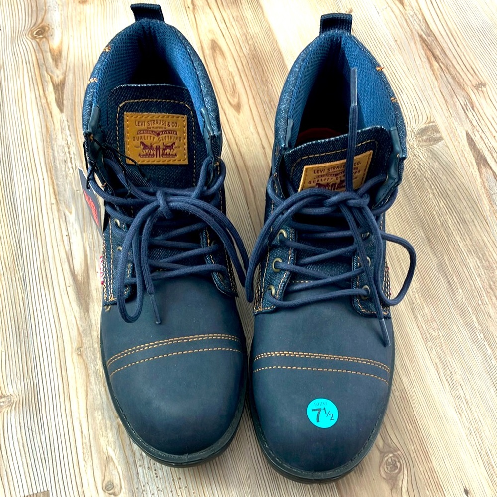 Levi Strauss Jax Plus Size Men’s 7.5 Women’s 9.5 Blue Denim Boots New With Tags